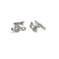 Cuff Links Treble Cleff and Notes Chain Style