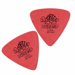 Jim Dunlop Tortex 2 Triangle Guitar picks, .50 MM red