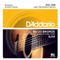 D'Addario EJ14 80/20 Bronze Bluegrass Acoustic Guitar Strings .012-.056