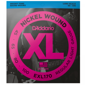 D'Addario EXL170 Reg Light  45-100 Round Wound, Long Scale 4 String Bass Set