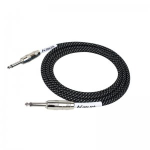 Kirlin IWC201PNBK20FT 20ft  Black Fabric straight to straight 6.3mm Jack Instrument Cable