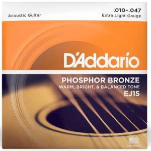 D'Addario EJ15 Phosphor Bronze Extra Light Acoustic Guitar Strings 10-47