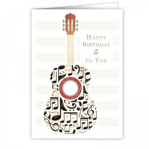 Quire 3291 Guitar Notes Birthday Card