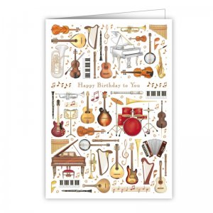 Quire 3963 Musical Instruments Birthday Card