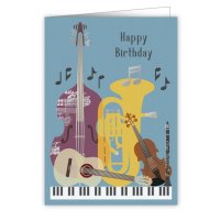Quire 6302 Musical Instruments Birthday Card