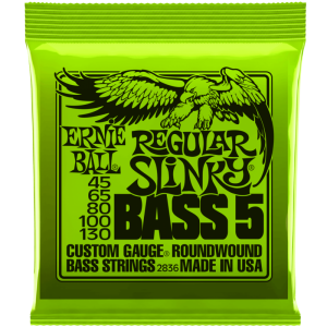 Ernie Ball 2836 Regular Slinky 45-130, Round Wound 5 String Bass Set