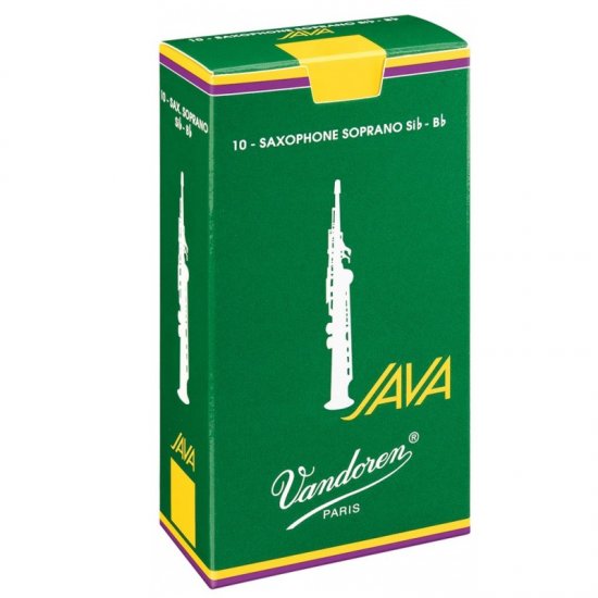 Vandoren Java Green Soprano Sax Reeds, (Box 10) Strength 3