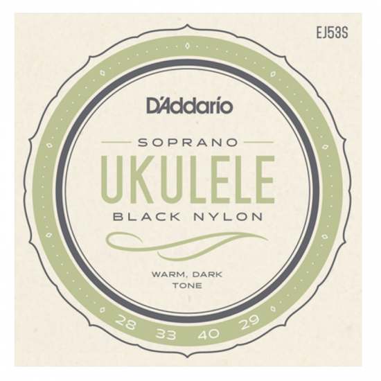 D'Addario EJ53S Black Nylon Soprano Ukulele Strings