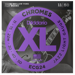 D'Addario ECG24 XL Chromes Electric Guitar Strings Jazz Light .011-.050