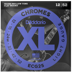 D'Addario ECG25 XL Chromes Electric Guitar Strings  Light .012-.052  