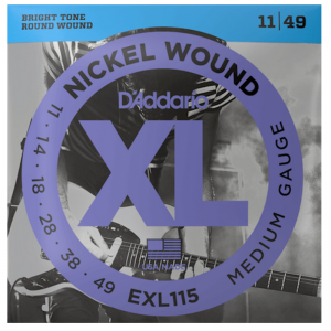 D'Addario EXL115 Electric Guitar Strings Medium/Blues-Jazz,11-49