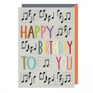 Quire 7829 Musical Notes Birthday Card