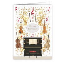 Quire 4086 Piano & Violins Birthday Card