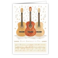 Quire 3216 Three Guitar Birthday Card